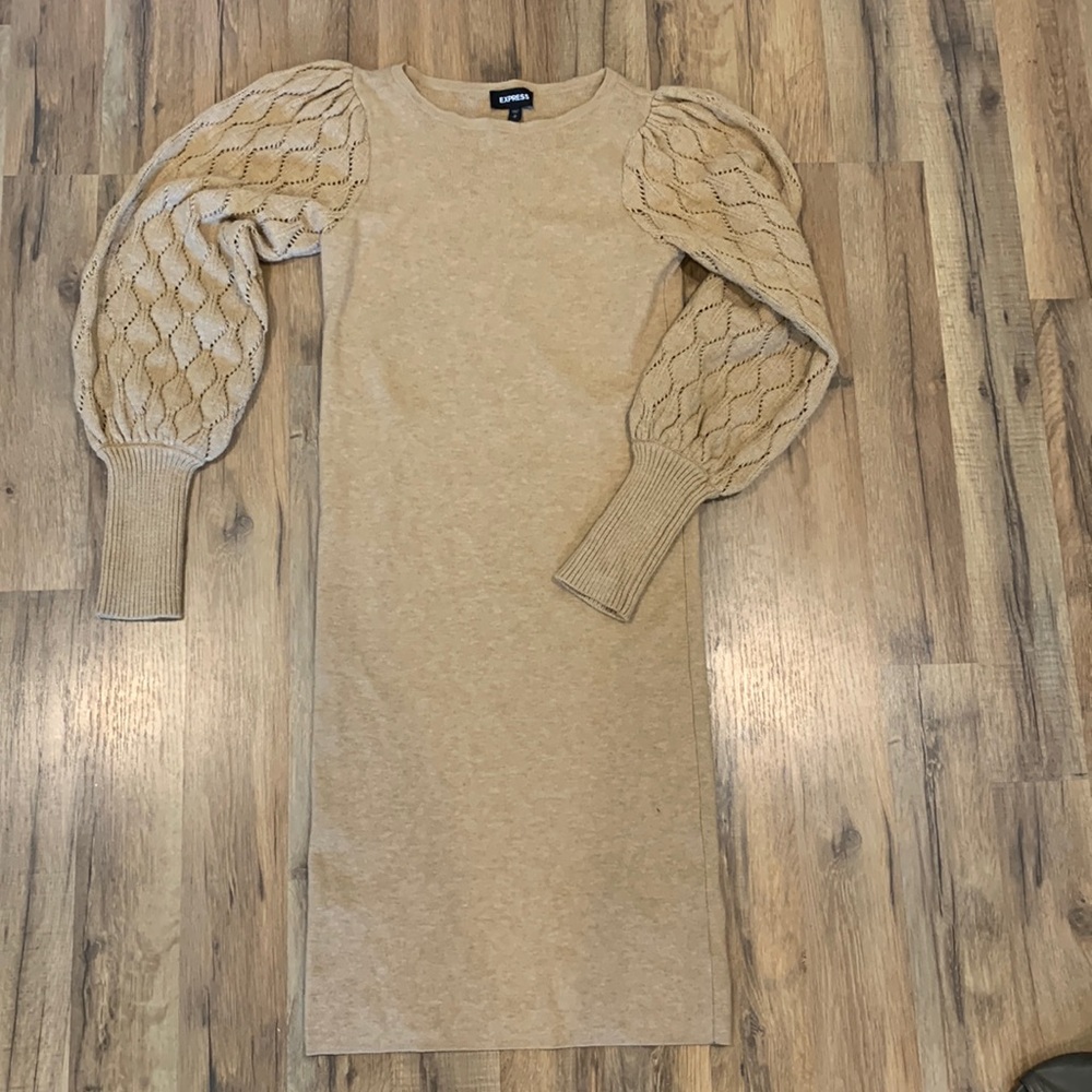 Knit long sweater dress